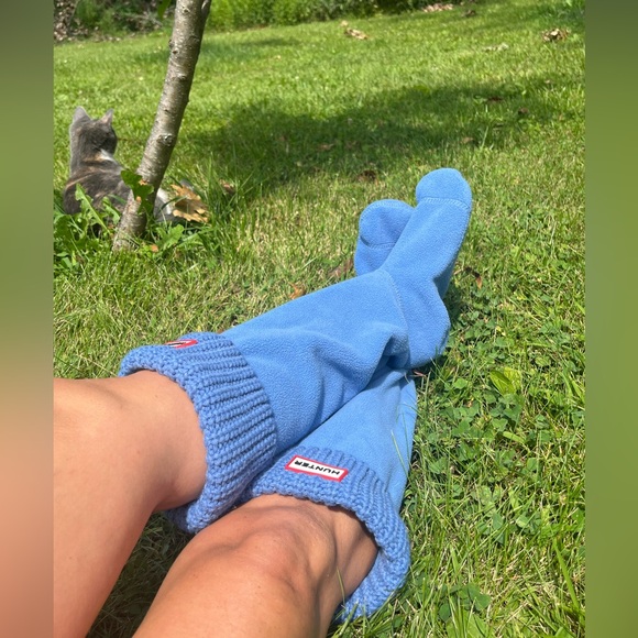 Hunter Boot Liner Socks Women’s Blue Fleece Warm for Winter! - Picture 7 of 10